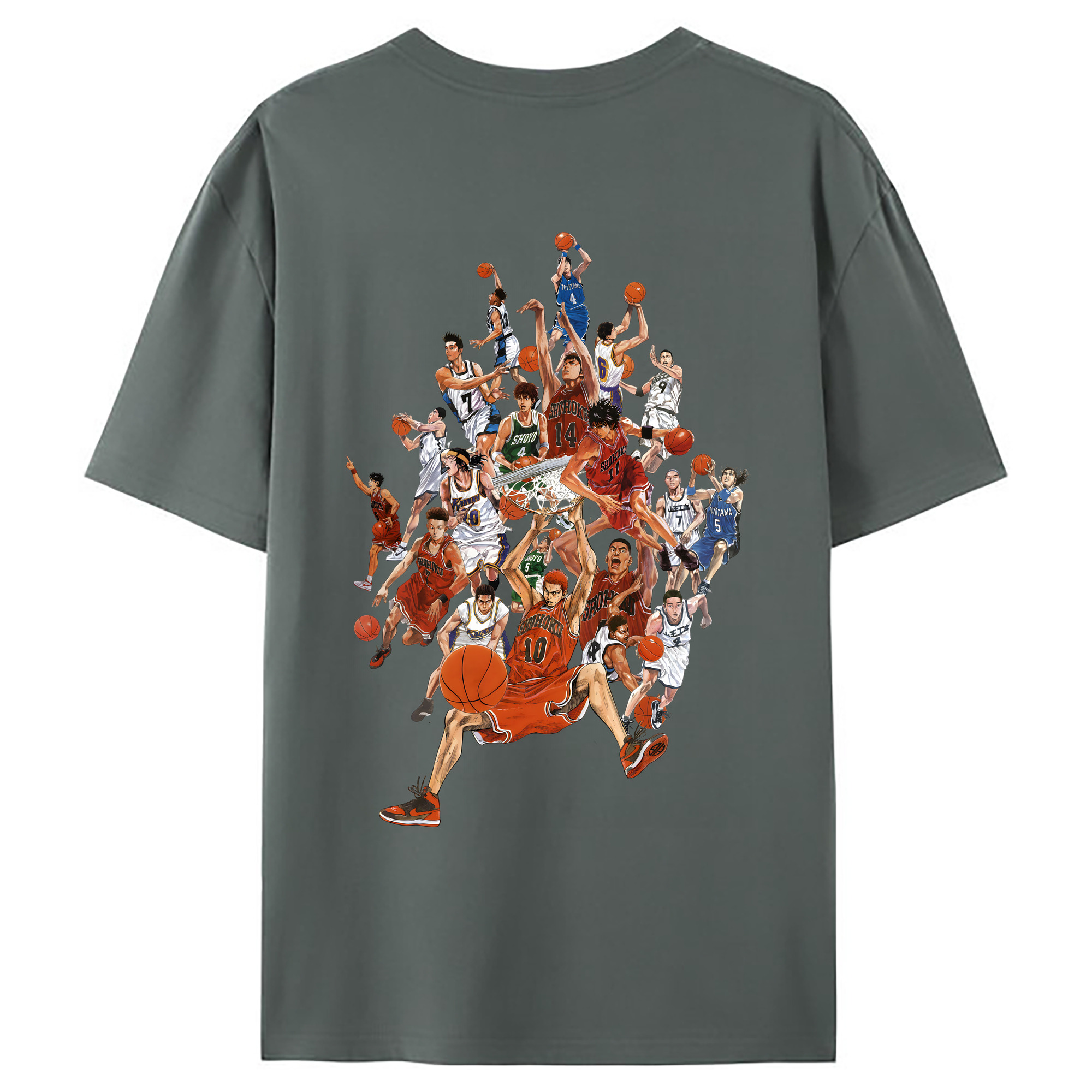 （画像用） SLAM DUNK／スラムダンク 綿100％ メンズ半袖Tシャツ（バックプリント） 通気性